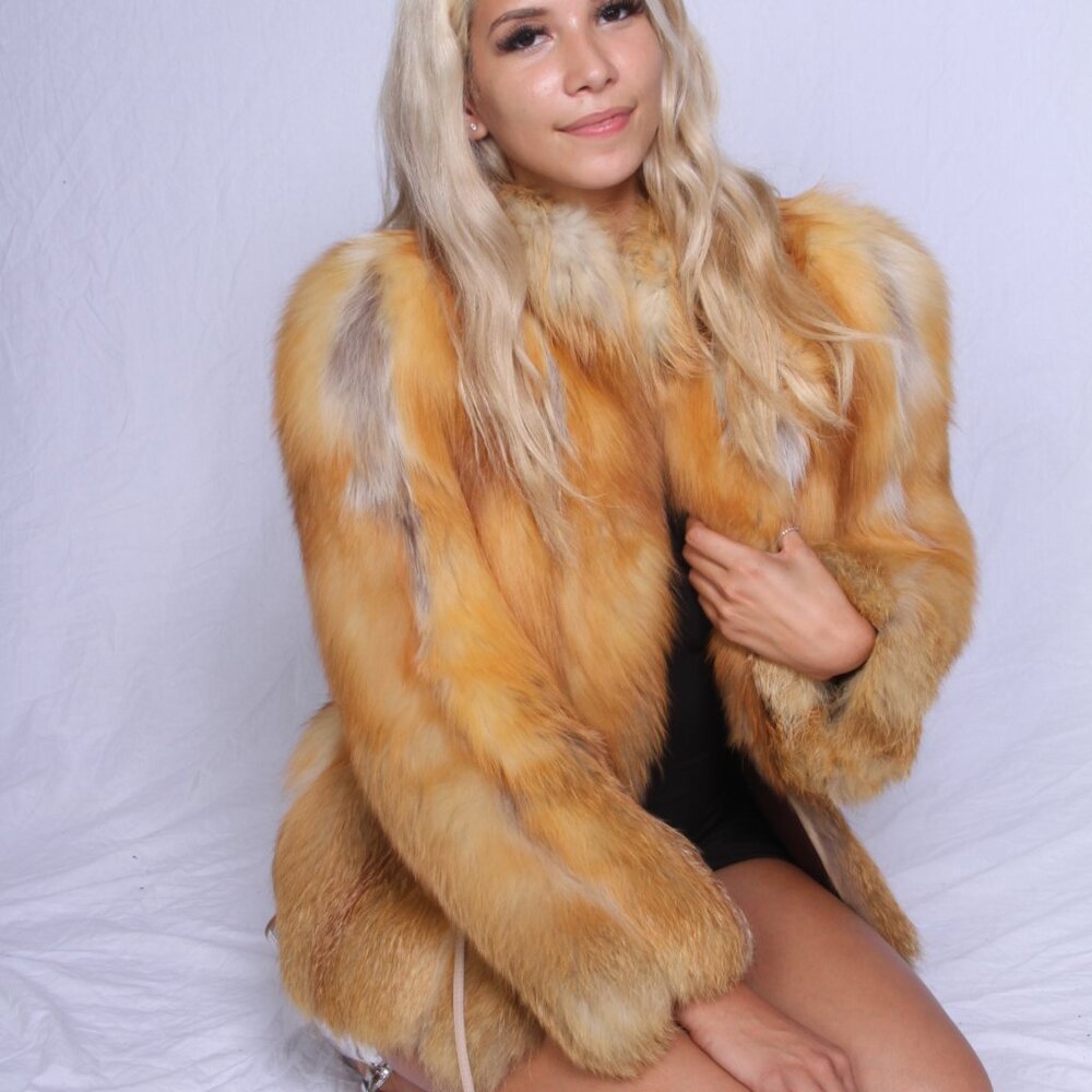 Cherry Red Fox Jacket - image 4